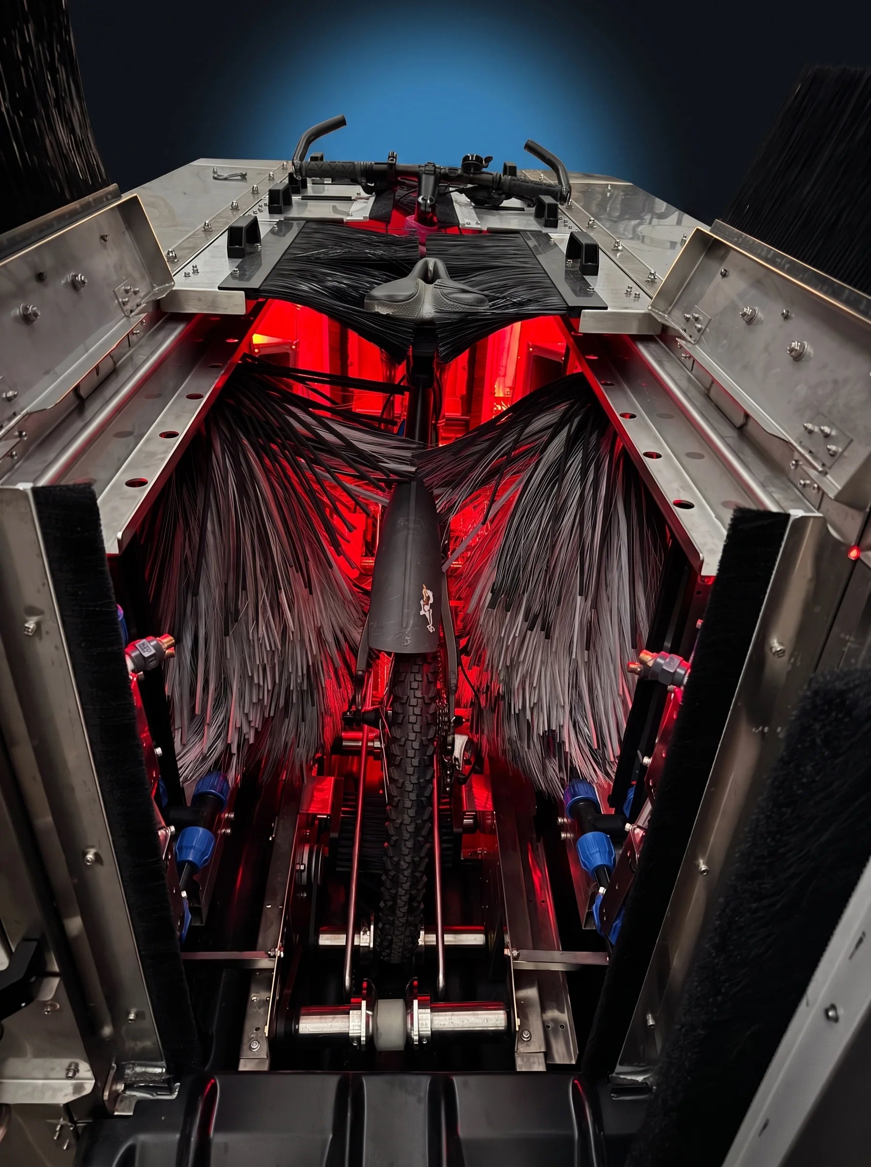 Inside the brush chamber — service lighting