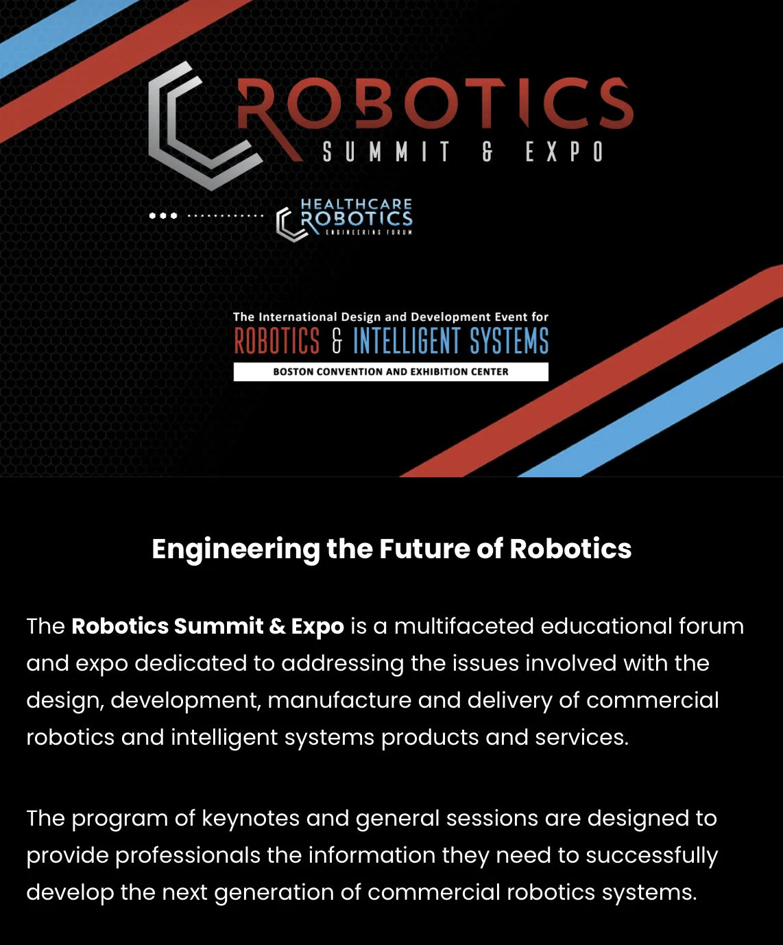 Robotics Summit & Expo 2023, Boston Convention and Exhibition Center