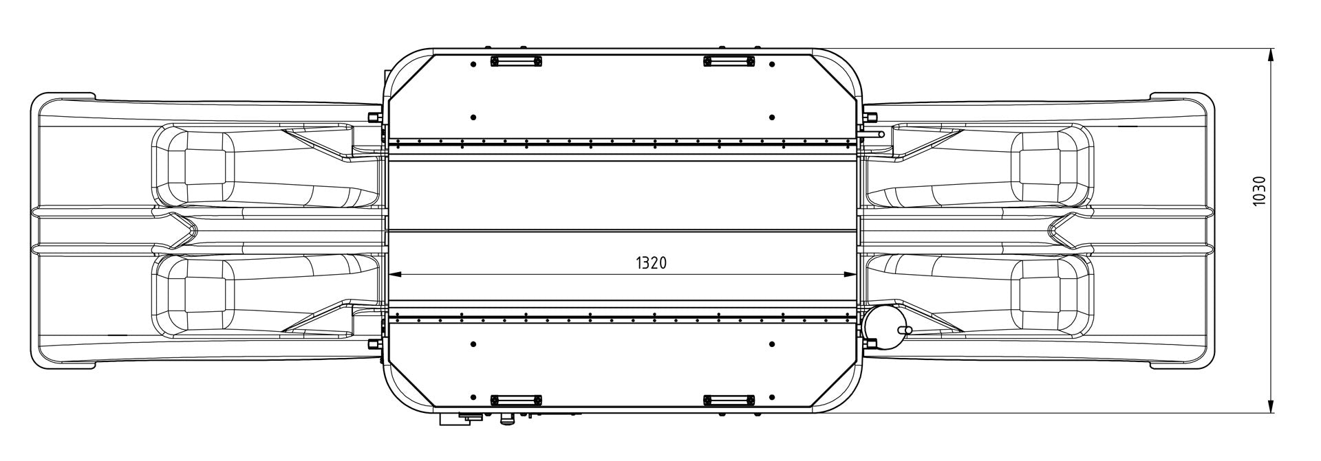 cycleWASH mini &mdash; top technical drawing