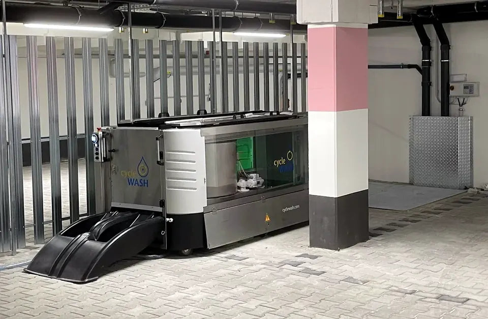 Bike Parking — cycleWASH&reg; in use