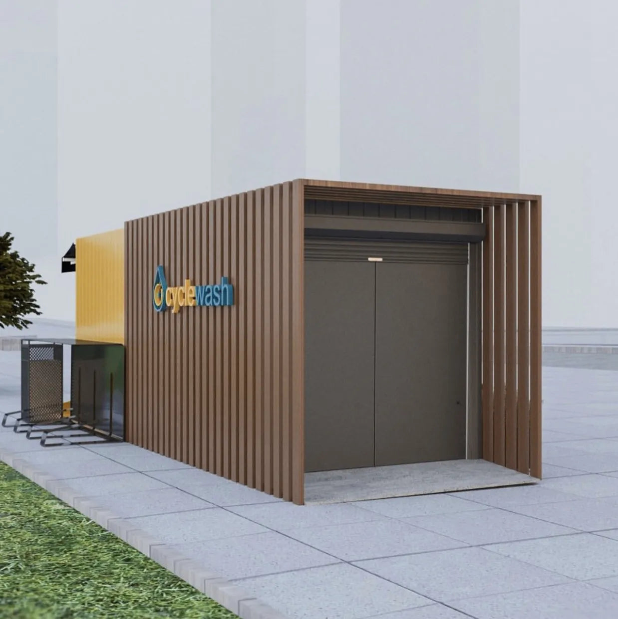 cycleWASH OASIS 20 wooden cladding render