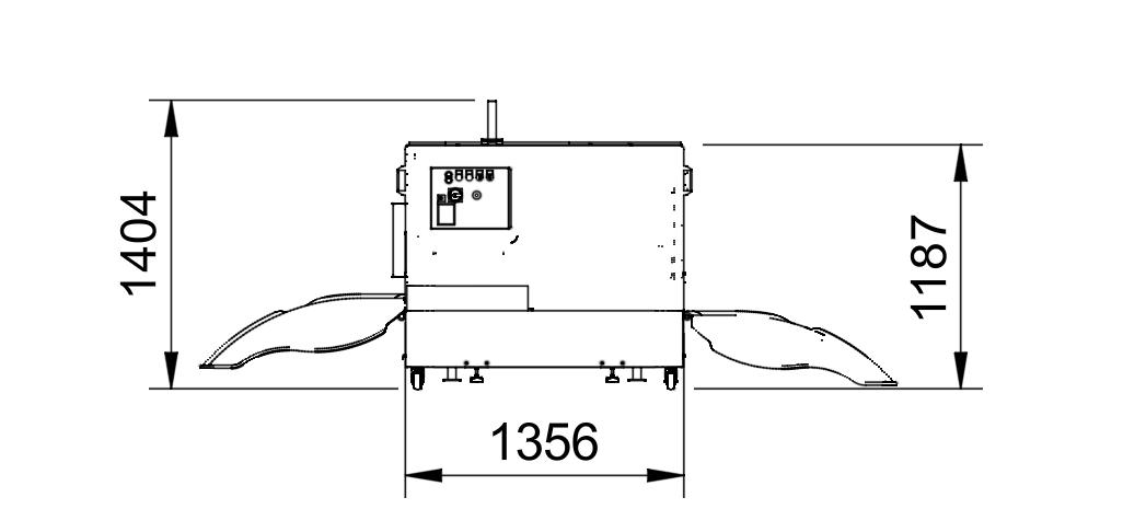 cycleWASH mini Station &mdash; front technical drawing