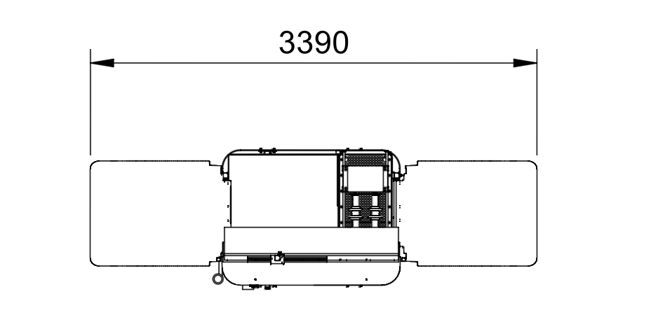 cycleWASH mini Station &mdash; top technical drawing